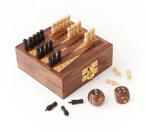Traditional Wooden <b>Dice</b> And Dominoes Family Tabletop Board Game <b>Set</b> With Long Lasting Wooden Pieces - Product Image 6