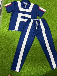 Chándal Unisex Azul y Blanco Estilo Anime, Manga Larga, con Cordón, Estilo Casual, Corte Holgado, Largo Completo, 100% Algodón, Lavado Ácido - Product Image 3