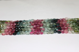 Cuentas de Turmalina Multicolor de Calidad AAA, Forma Ovalada Facetada, 5*7 mm, 14 Pulgadas, Piedra Natural para Fabricación de Joyas a Precio de Mayoreo - Product Image 5