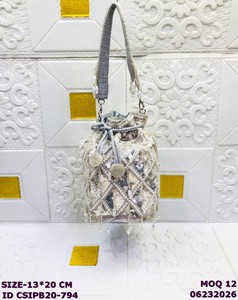 Luxury Handmade Beaded Sequin Potli <b>Bag</b> for Women | Embroidered <b>Drawstring</b> Bucket Purse for Wedding, Party & Bridal Wear - Product Image 1