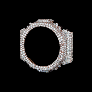 Lunette de montre en acier inoxydable or rose, écologique, sertie de diamants, personnalisable, cadre de remplacement, accessoire de luxe pour montre, bijou - Product Image 3