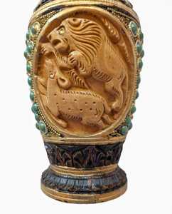 Hand Carved Eco-Friendly Wooden Bamboo Floor <b>Vase</b> Customized Design Wedding Living Room Decor - Product Image 3