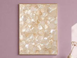 Panneau mural en mosaïque de nacre, artisanat de luxe, peinture élégante, œuvre d'art décorative pour salon moderne. - Product Image 2