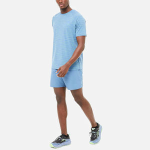 Prix de gros – Ensemble short et t-shirt pour homme, été, en Spandex/Coton, séchage rapide, style décontracté streetwear, motif jacquard, manches courtes - Product Image 2