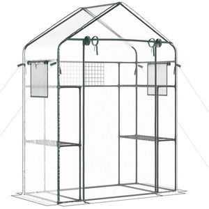 Mini Serra Moderna per Giardinieri Domestici, Facile da Montare con Struttura in Acciaio Zincato, PVC e Polietilene, Serra Walk-In - Product Image 2