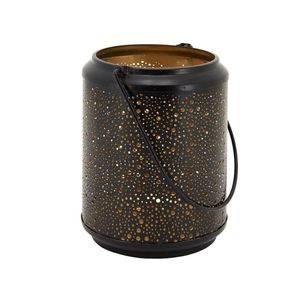 Lanterne en fer noir avec motif découpé circulaire, décoration portable pour la maison, porte-bougie, centre de table, décoration multiple - Product Image 1