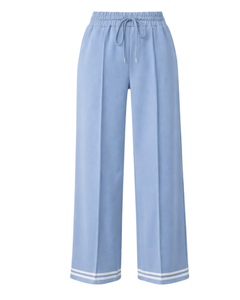 Light Blue Wide Leg Pants Women Casual High Waist <b>Drawstring</b> <b>Trousers</b> Loose Fit Straight Pants Comfortable Lounge Wear Fashion - Product Image 1