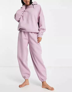 Custom Women's <b>Tracksuits</b> Heavy Weight 500 GSM 350 GSM <b>Polyester</b>/Cotton Fleece Embroidered Oversized Hoodie Shorts - Product Image 2
