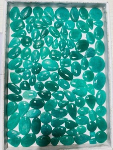 อเมซอนไนต์ธรรมชาติทรงหลังเบี้ย คุณภาพสูง สีฟ้าอมเขียว พลอยขัดเงา สำหรับทำเครื่องประดับ อเมซอนไนต์ - Product Image 2