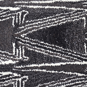 Alfombra de Lana Tejida a Mano, Diseño Tribal Peaks en Color Carbón y Marfil, Ecológica, Antideslizante, Moderna, Rectangular, Geométrica, para Sala de Estar u Hotel - Product Image 4