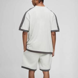 Ensemble décontracté homme respirant personnalisé OEM été 2 pièces polyester/nylon délavé imprimé t-shirt à manches courtes et short couleur personnalisée - Product Image 3