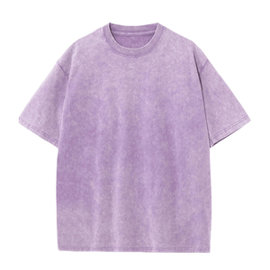 เสื้อยืดโอเวอร์ไซส์สไตล์วินเทจสำหรับฤดูร้อน ล้างสีแบบแอซิดวอช สำหรับผู้ชายและผู้หญิง มีตัวเลือกสำหรับแบรนด์ส่วนตัว แขนสั้น ลายเรียบ - Product Image 2