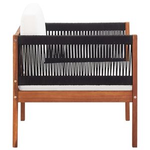 Silla de Jardín de Color Madera Natural con Detalles Negros - Product Image 5