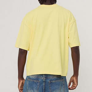 Camiseta Deportiva Amarilla Extra Grande de Algodón Tejido de Alto Gramaje para Hombre, Estilo 2026 - Product Image 3