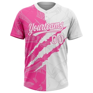 Jersey de Softbol Ultimate Blanco y Rosa, 160 GSM, Malla Bird Eye, Logotipo Personalizado, Nombre del Patrocinador, Número del Jugador, OEM, ODM, Directo de Fábrica - Product Image 1