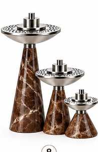 Premium Solid Marble Base Oudh Incense Holder with <b>Silver</b> Finishing Top modern Resin bakhoor <b>burner</b> - Product Image 2