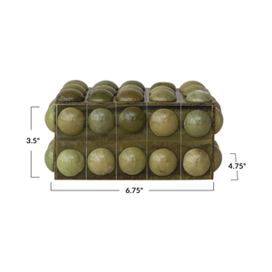 Caja de Almacenamiento Decorativa de Resina de Lujo con Rayas Verdes y Blancas, con Tapa, Diseño de Resina, la Mejor Caja de Regalo para Guardar Anillos - Product Image 4