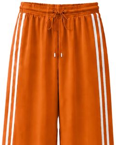 กางเกงวอร์มขายาวทรงหลวมลายทางสำหรับผู้หญิง ยี่ห้อ Manufacturer Orange เอวสูง มีเชือกผูก เหมาะสำหรับใส่ลำลองหรือสตรีทแวร์ - Product Image 5