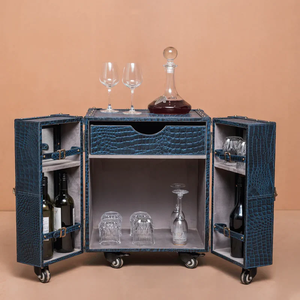 Mueble de bar de cuero hecho a mano con el mejor diseño, accesorios de lujo, botellero de alta calidad personalizado, precio asequible. - Product Image 6