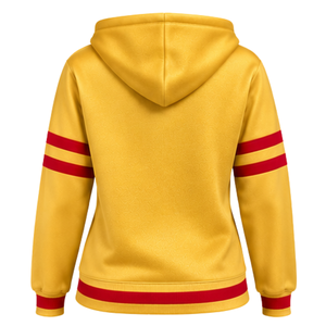 PDK Striped Sleeve <b>Hoodie</b> <b>Women</b> Gold <b>Red</b> 1923 Block Letters Pullover Hooded Sweatshirt Ribbed Waistband Sorority - Product Image 4