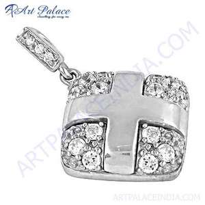 จี้เงินทรงทันสมัยจาก Art Palace ประดับด้วยพลอยคิวบิกเซอร์โคเนีย จี้และเครื่องประดับแฟชั่น - Product Image 1