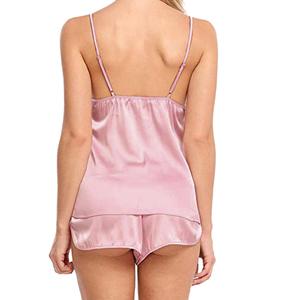 2026 Women <b>Summer</b> Sexy Sleeveless <b>Pyjamas</b> Thin Ladies Sling Short 2piece Night Wear Silk Satin Sleepwear Thermal Front Custom - Product Image 3