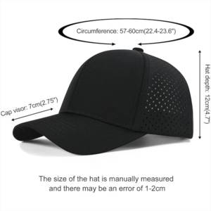 Unisex <b>Black</b> <b>Baseball</b> <b>Cap</b> 6-Panel Mesh Adjustable Breathable Outdoor Casual Hat Spring Summer Adult Style - Product Image 4