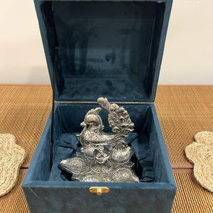 Grande décoration murale en forme de paon, en argent plaqué, faite à la main, 5 DIYA - Product Image 3