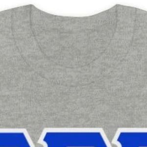 Sudadera Clásica de Manga Larga con Cuello Redondo Sigma Gamma Rho en Gris Claro, con Diseño de Letras Griegas en Azul y Dorado - Product Image 3