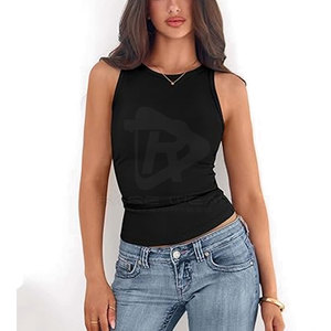 Camiseta sin Mangas para Mujer, Tejido de Algodón Transpirable, Material de Algodón Suave, Uso Diario, Servicio de Producción de Fábrica OEM - Product Image 2