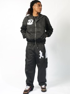 Custom <b>Pink</b> Nylon Windbreaker Set with Adjustable <b>Jacket</b> and Elastic Waist Pants for Lifestyle and Sportswear Collections - Product Image 5