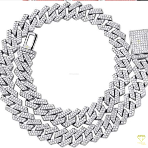Hot Sale Cuban <b>Chain</b> <b>Iced</b> <b>Out</b> 925 Sterling Silver Hip Hop Necklace Men Moissanite Diamond for Certified Best Price - Product Image 3