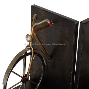 ที่กั้นหนังสือโลหะสำหรับตกแต่งจักรยานดีไซน์แข็งแรงพร้อมสีน้ำตาลสำเร็จรูปเหมาะสำหรับที่วางเอกสารบนโต๊ะและจัดระเบียบอย่างมีสไตล์ - Product Image 3