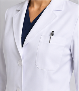 Blouse de laboratoire blanche professionnelle pour femmes, uniforme médical à manches longues, respirant, en coton et polyester, tenue de travail pour médecins, coupe ajustée, hôpital - Product Image 3