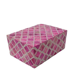 Luxury Pink Bone Inlay Jewelry Organizer Box | Handmade Decorative Storage Case for Rings Earrings Necklaces <b>Keepsakes</b> Gifts - Product Image 2