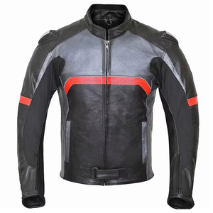 Veste en cuir respirante de haute qualité pour homme, design imprimé course automobile et moto, anti-UV, écologique, manches longues, toutes saisons - Product Image 1