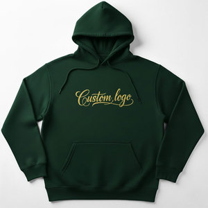 Custom OEM Mens <b>Plain</b> <b>Hoodie</b> Heavyweight Cotton Fleece Pullover Sweatshirt For Casual Streetwear Fashion - Product Image 1