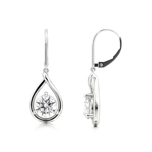 Pear Moissanite <b>Leverback</b> <b>Earrings</b> 925 Sterling Silver Luxury Iced Out Fashion Jewelry for Women Gift - Product Image 2