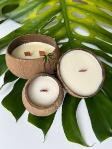 Cuenco de cáscara de coco ecológico hecho a mano, vela de cera natural con variedades perfumadas para boda, Acción de Gracias, Navidad - Product Image 5