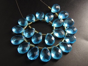 Topaze bleu Quartz larme à facettes 14X10MM pierre en vrac à la main 14X10MM cristal perles de verre au chalumeau pour la fabrication de bijoux pour - Product Image 4