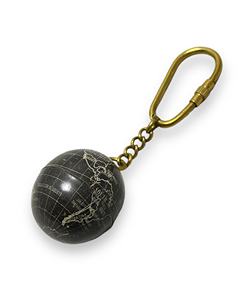 Porte-clés et mousqueton portables en laiton poli, design globe, pour le transport quotidien - Product Image 2