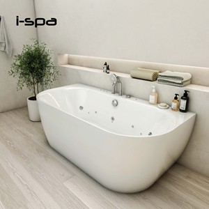 Bañera de Hidromasaje Acrílica Blanca Moderna y Lujosa, Independiente, con Remolino Rectangular para Baño de Hotel - Product Image 4