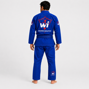 WI BJJ Kimono <b>Blue</b> 100% Cotton Durable Regular Fit Men's Martial Arts Wear Kit - Product Image 2