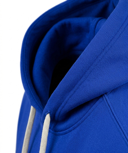Sweat à capuche bleu royal premium 350 GSM en molleton de coton, logo personnalisé, fabricant de sweats streetwear OEM - Product Image 3