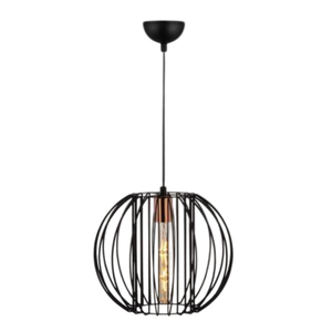 Luminaire suspendu moderne en fil de fer noir, style cage, pour salle à manger, îlot de cuisine, maison - Product Image 1