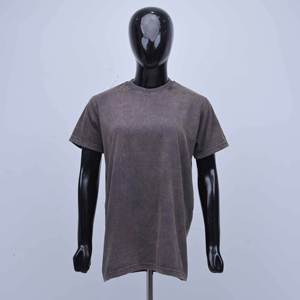 Camisetas de alta calidad con logotipo personalizado, de manga corta, cuello redondo, transpirables, con lavado ácido, elegantes y modernas para mujer, camisetas informales a la moda. - Product Image 1