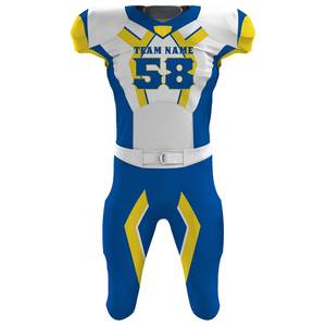Ensemble d'uniformes de football américain, taille plus, unisexe, adultes, manches courtes, 100% polyester, tissu imprimé par transfert thermique, respirant et anti-transpiration - Product Image 1