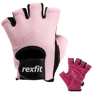 Gants de sport demi-doigts Rexfit en maille respirante avec support de poignet pour entraînement fitness, unisexe, vente en gros, personnalisables - Product Image 2