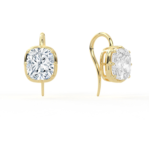 3ct cushion cut lab created <b>diamond</b> ear wire <b>dangles</b> 14k 18k solid gold 4 prong solitaire hanging pendants fine jewelry - Product Image 3