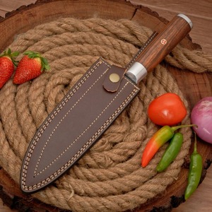 Cuchillo de Chef Moderno Hecho a Mano por Edge Master, Acero Inoxidable, Mango de Madera, Funda de Cuero, Apto para Lavavajillas, 8-9.9 Pulgadas - Product Image 6